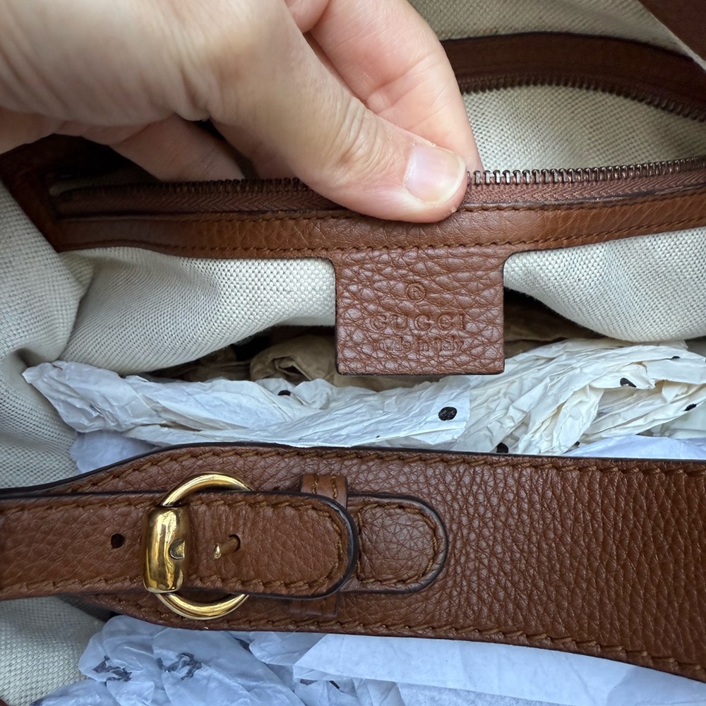 Stunning large Gucci Rider bag beautiful soft brown Leather beautiful condition - Picture 5 of 14